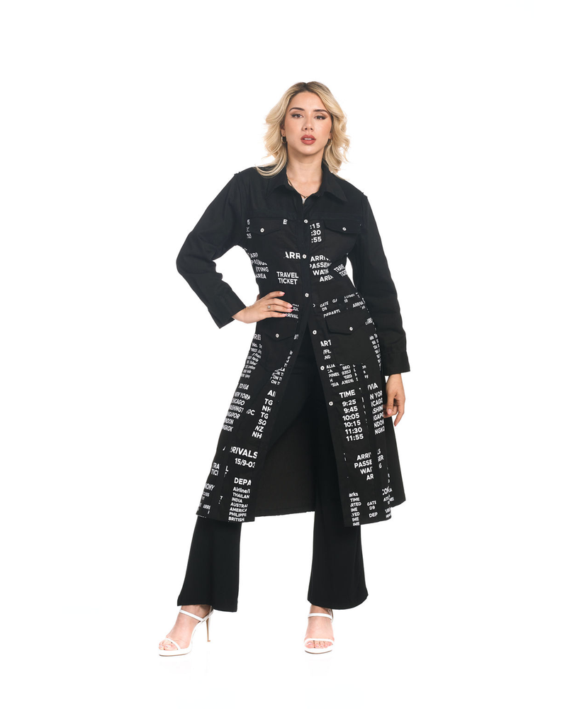 TRAVEL MAXI JACKET-DRESS DENIM WHITE