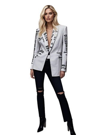 TRAVEL BLAZER DENIM WHITE