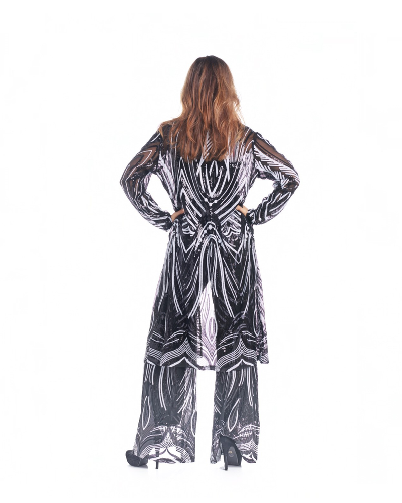 BEADED VOGUE DUSTER JACKET W/POCKETS