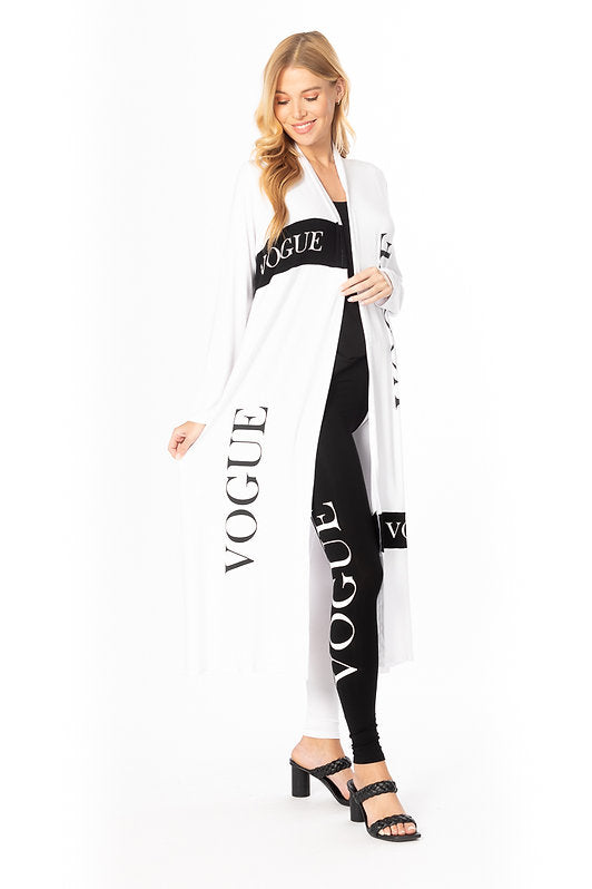 BEADED VOGUE DUSTER JACKET W/POCKETS