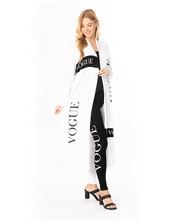 BEADED VOGUE DUSTER JACKET W/POCKETS