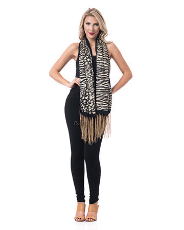ANIMAL COLLAGE 7-WAY SCARF 2PC PANT SET