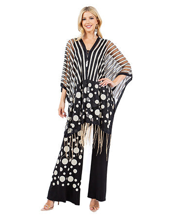 DOTS & STRIPES 7-WAY SCARF 2PC PANT SET